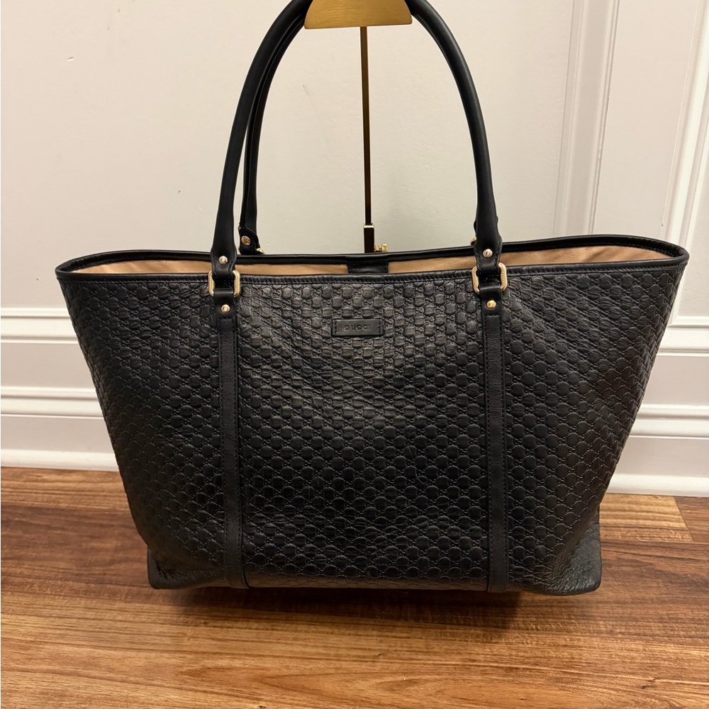 Guccisima Black Embossed Joy Leather Tote